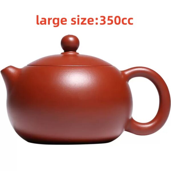 Large size 350cc Original Xishi Yixing Purple Clay Teapot with smooth round body and classic handle