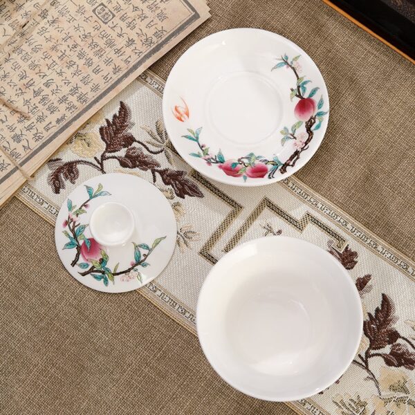 Sancai Hover Tea Cover Bowl(Chinese Tea Set) - Image 2
