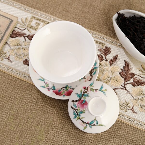 Sancai Hover Tea Cover Bowl(Chinese Tea Set) - Image 3