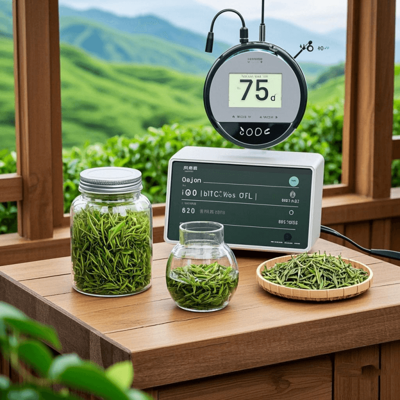 Workbench displaying Jin Xuan tea leaves and milk oolong tea processing tools, highlighting 30-40% oxidation
