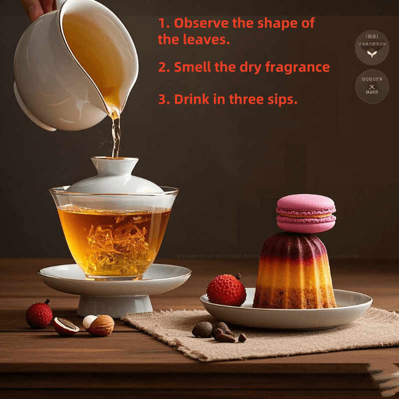 Brewing and food pairing scene for oolong tea, demonstrating techniques to enhance oolong tea taste
