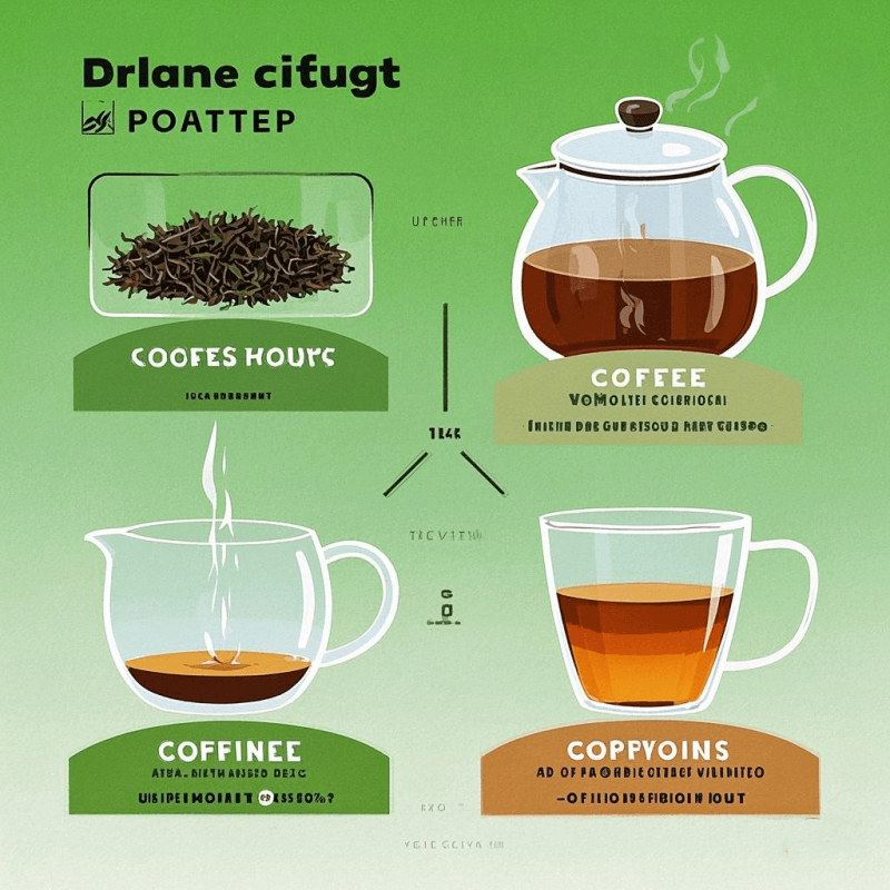 A step-by-step visual guide to brewing oolong tea, from leaf to cup, highlighting how steeping time and water temperature affect caffeine levels — ideal for understanding is there caffeine in oolong tea.