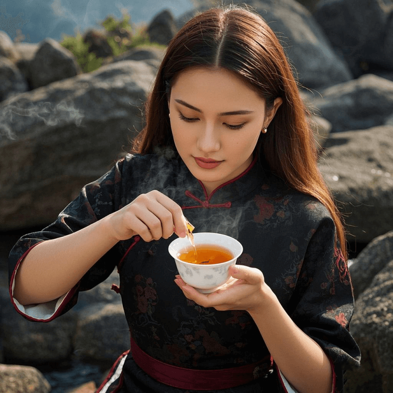 A tall glass of honey oolong milk tea on a wooden table, illustrating the unique qualities that help answer the question: is oolong a green tea?