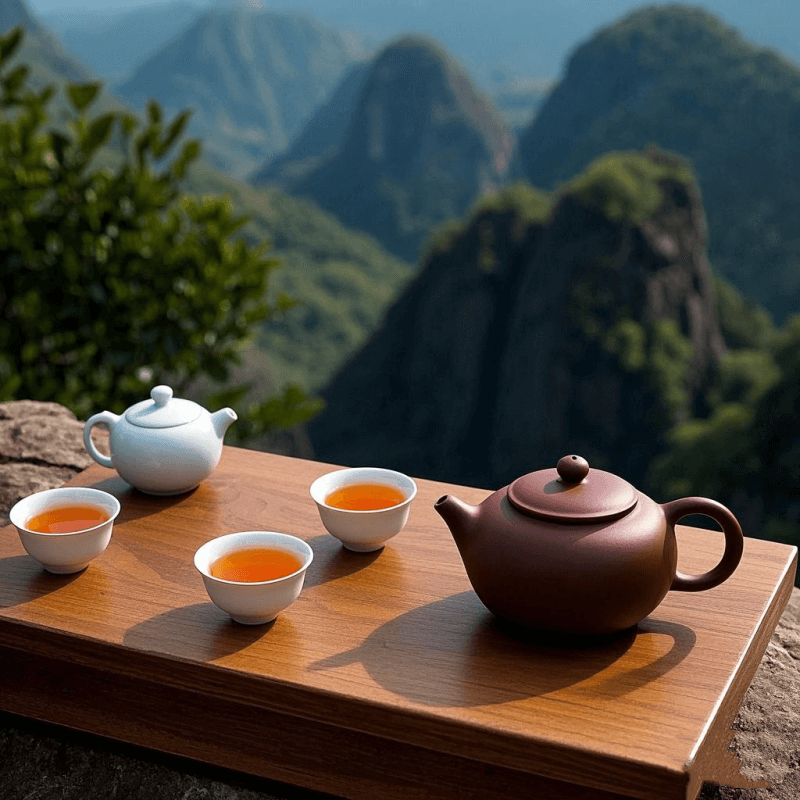 Oolong Tea brewing with a traditional gaiwan, showing authentic Brewing Oolong techniques and highlighting Tea Benefits