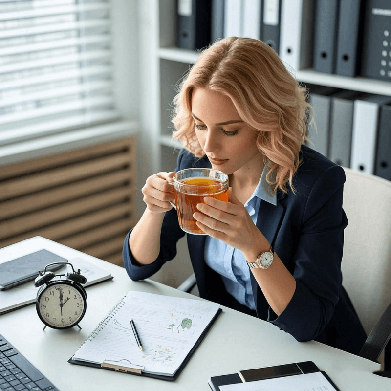 Caffeine timing guide showing when to stop drinking oolong tea for better sleep