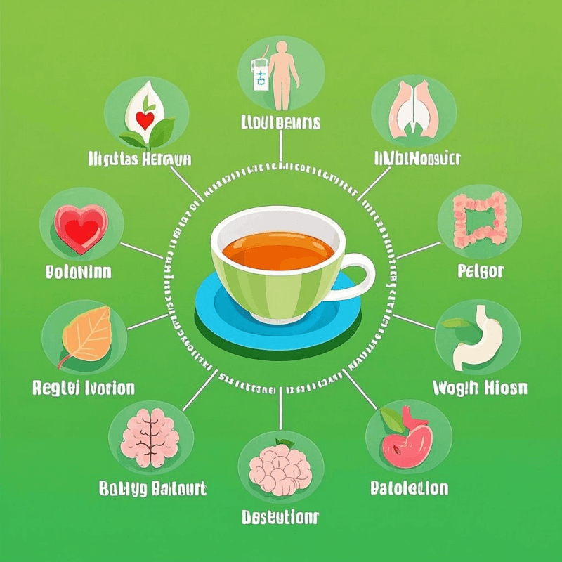 Oolong tea benefits visual guide showing health benefits of oolong tea and daily wellness tips